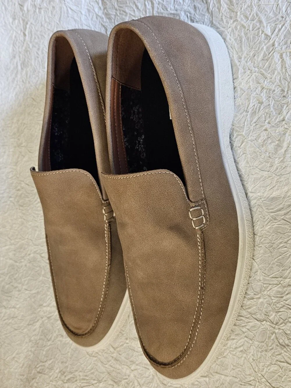 Steve Madden luxxlo mens suede slip on moc toe loafers 10 ortholite new comfort